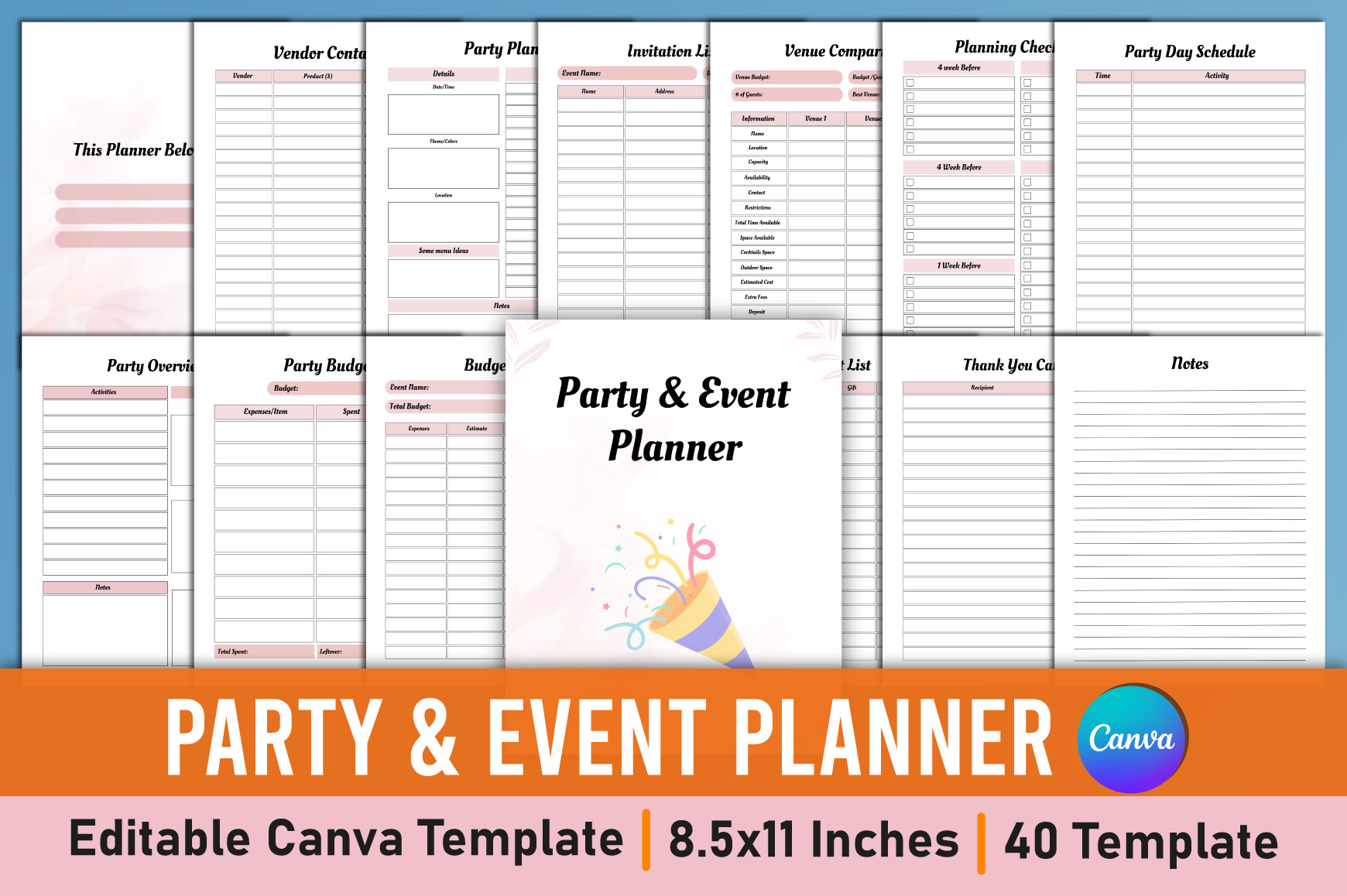 40-Page Party and Event Planner by Mustafiz preview