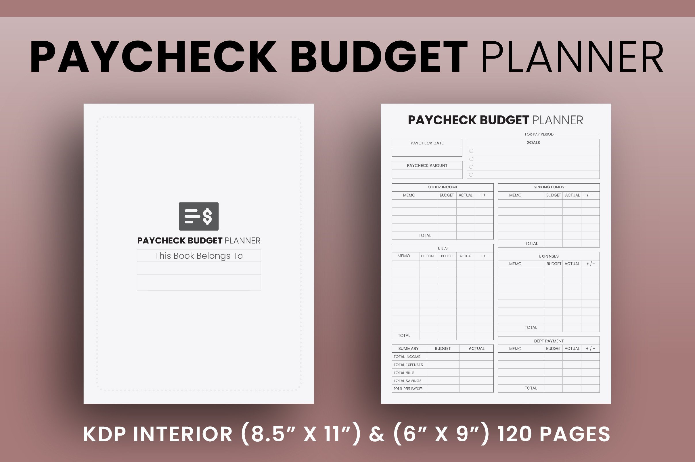 120-Page Paycheck Budget Planner KDP Interior
