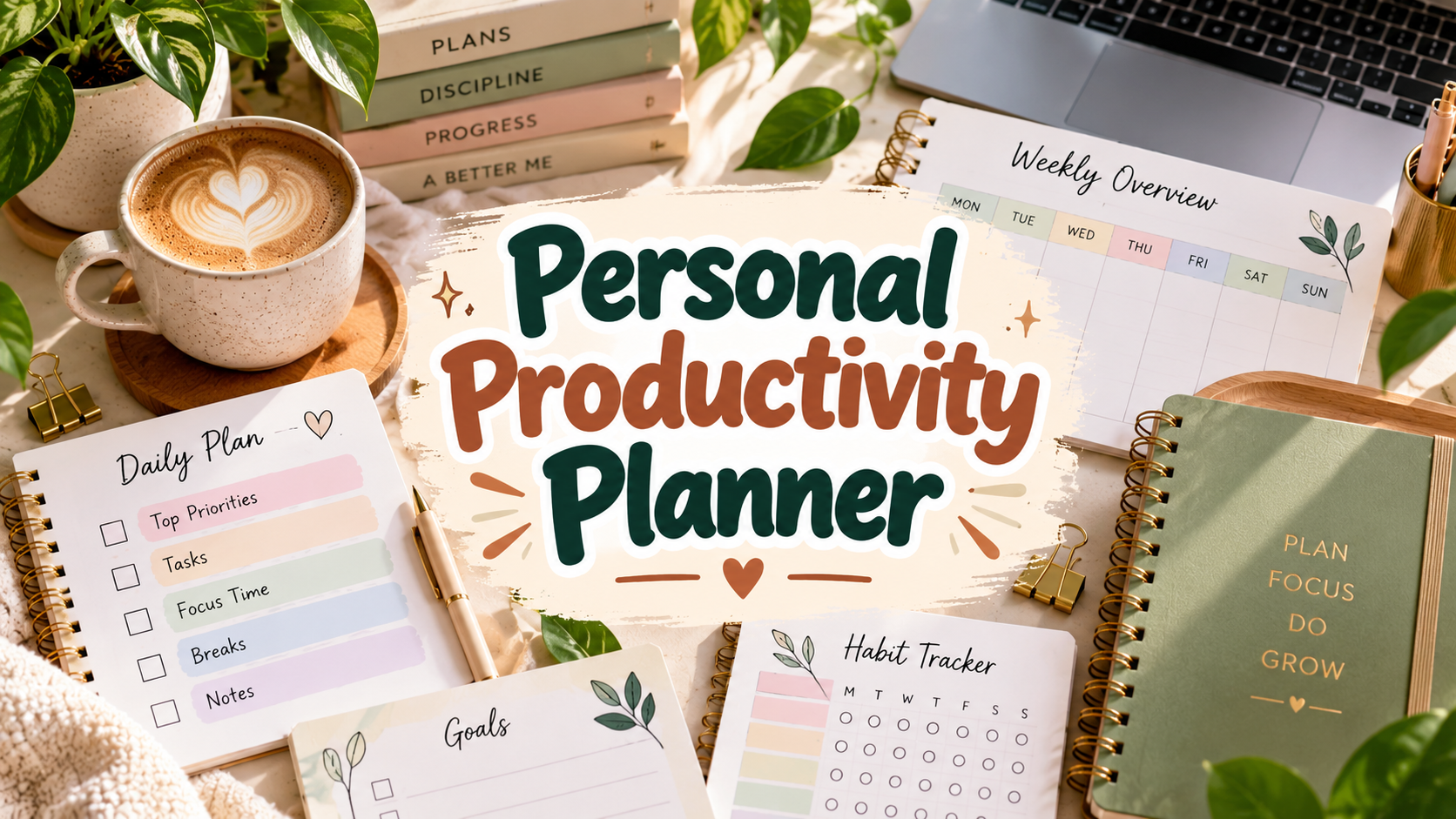 Personal Productivity Planner templates for better focus