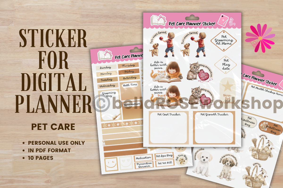 pet planner stickers: Ten-Page Pet Routine Sticker Pack original product preview