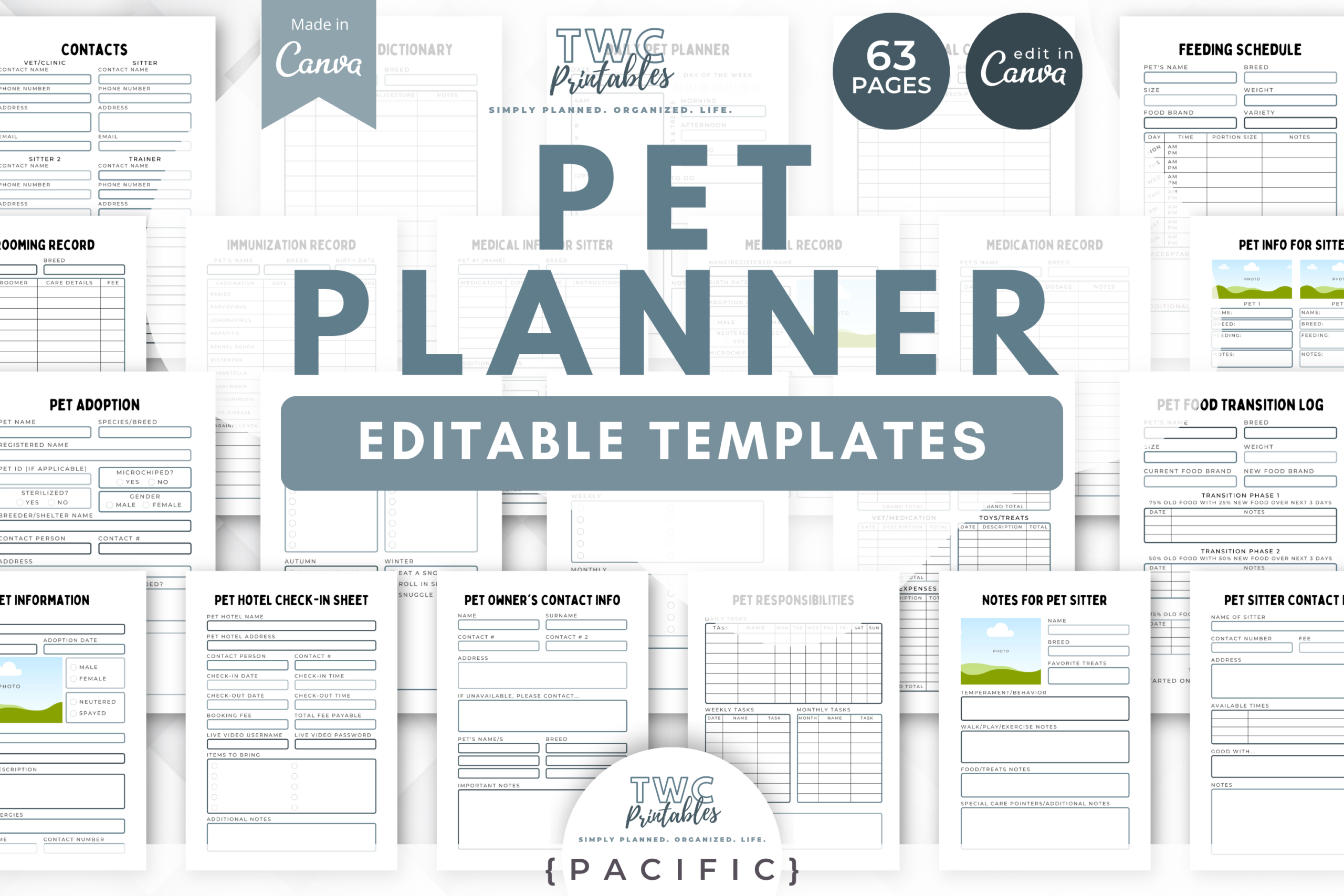 Pet Planner — Pet Planner Canva Templates — Pacific product preview
