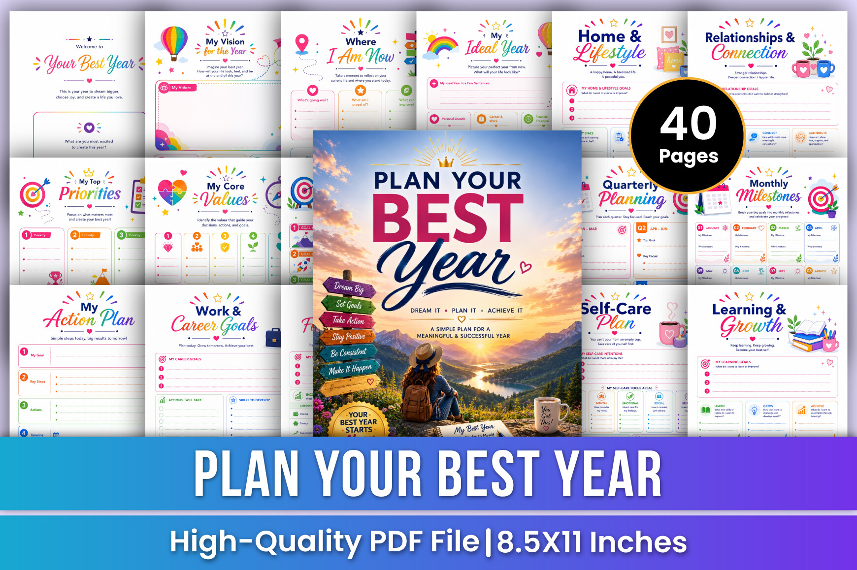 year in review journal: Forty-Page Workbook with a Best-Year Review Section original product preview