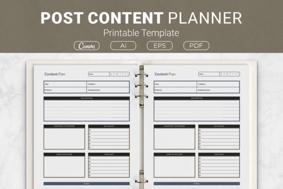Content planner - Post Content Planner Printable