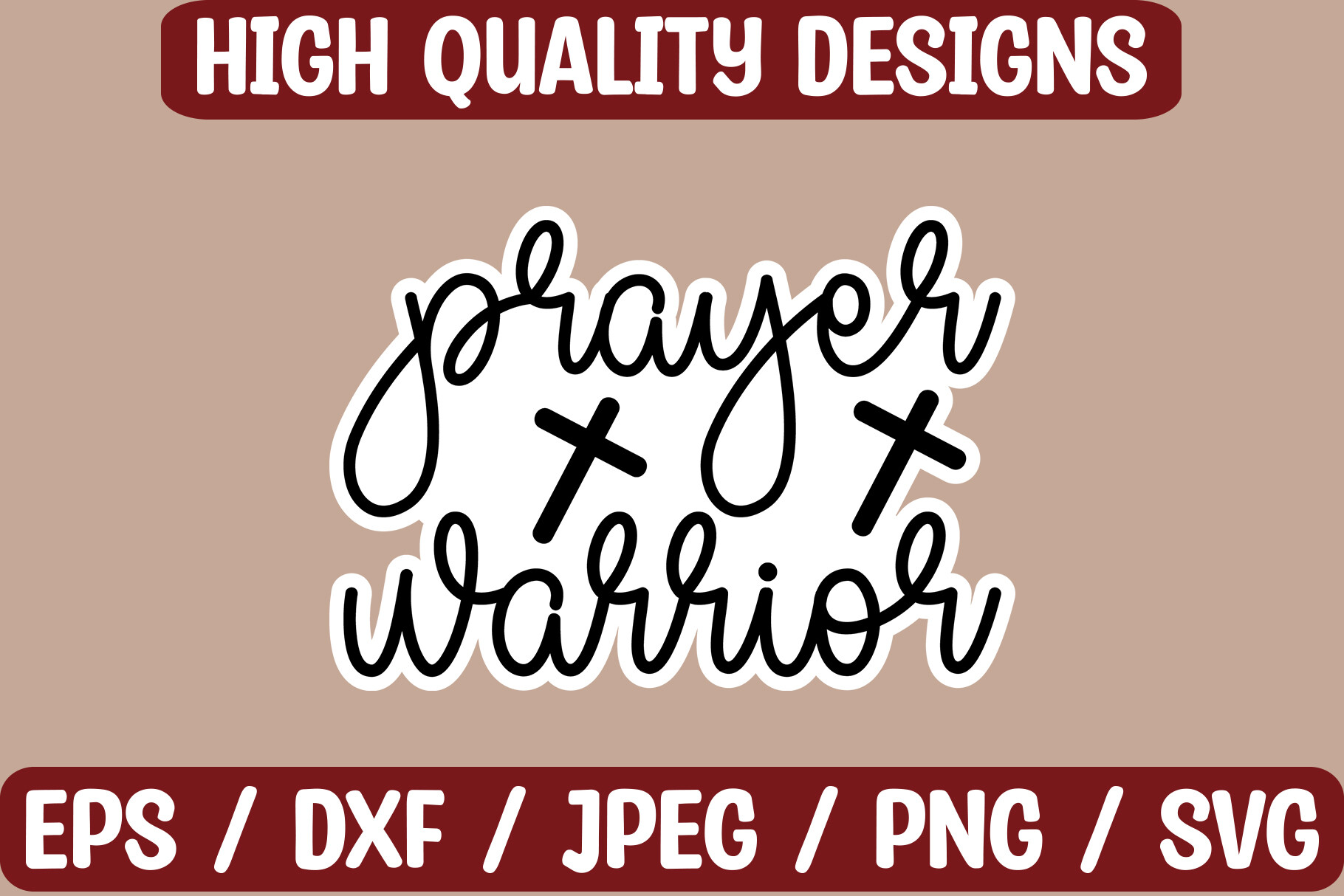 christian planner stickers: Prayer Warrior Artwork with Four File Formats original product preview