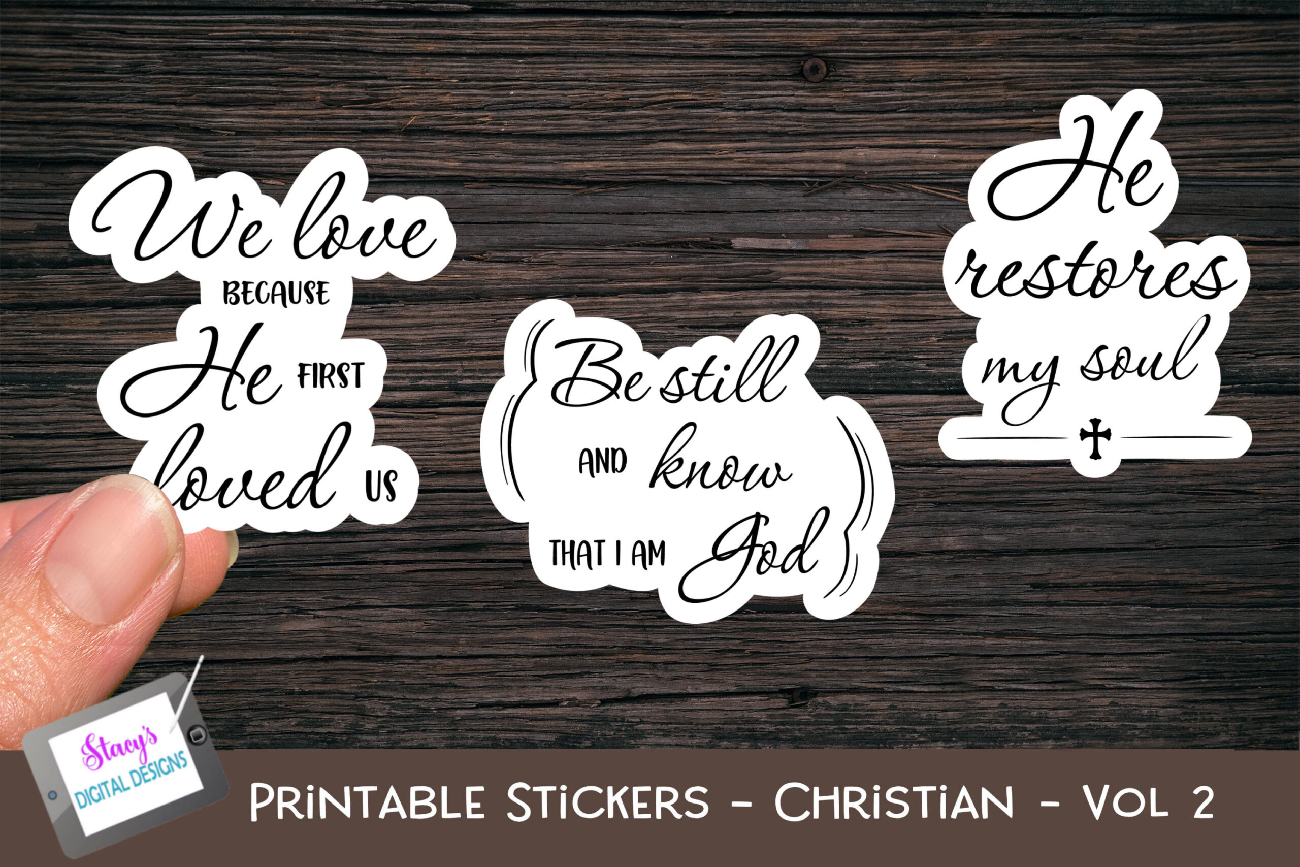 christian planner stickers: Volume Two: Three Individual Faith PNGs original product preview