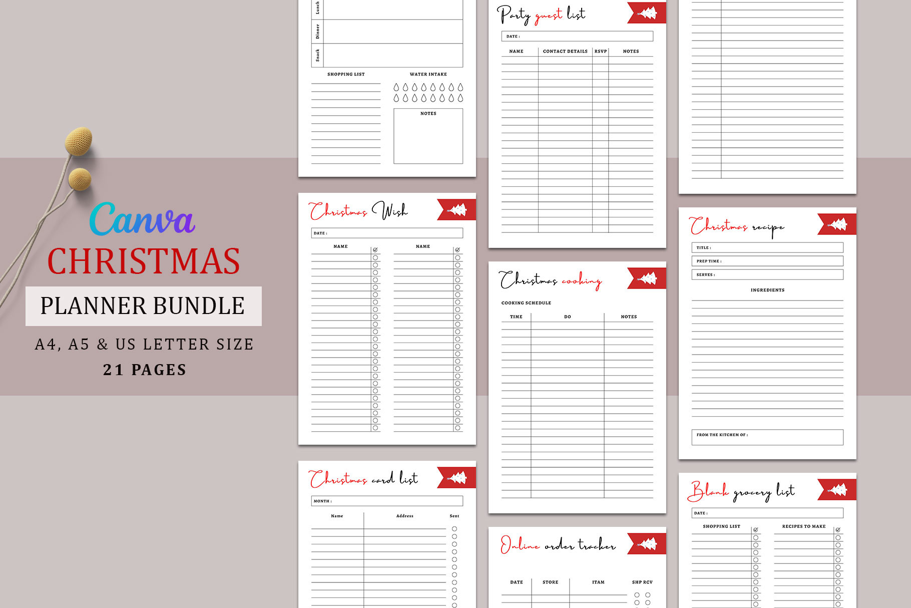 Printable Christmas Planner Bundle Pack preview