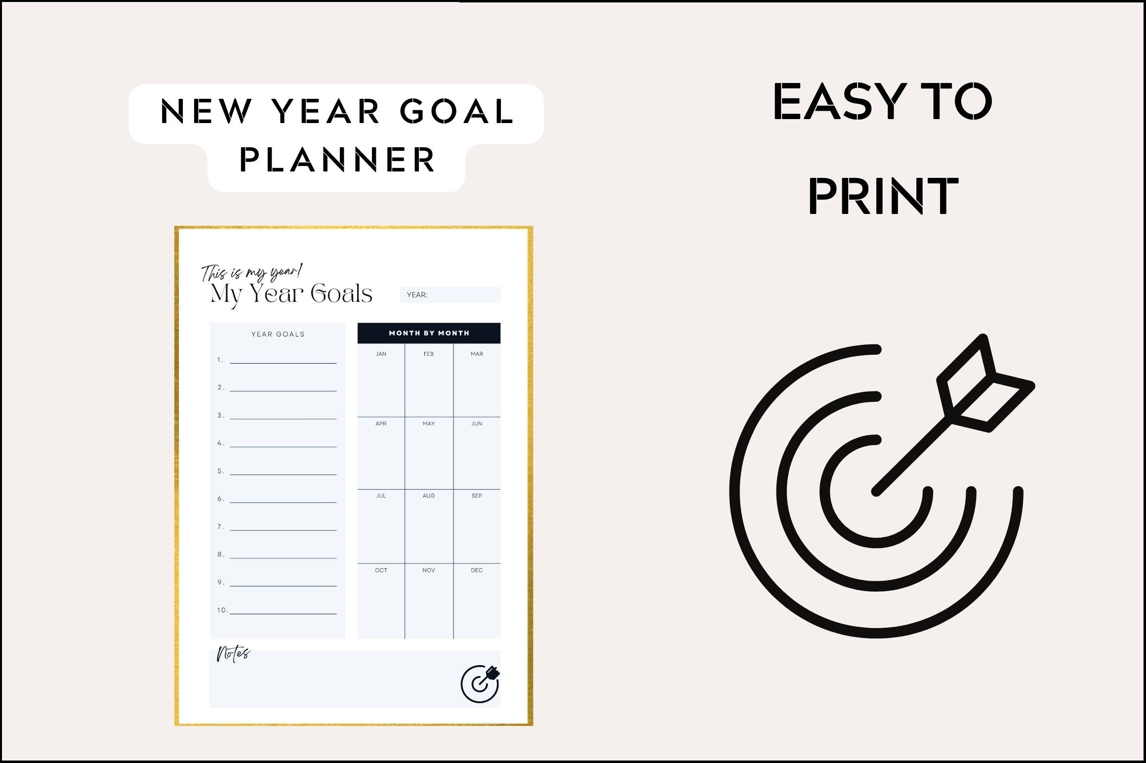 New Year Planner — Printable New Year Goal Planner product preview