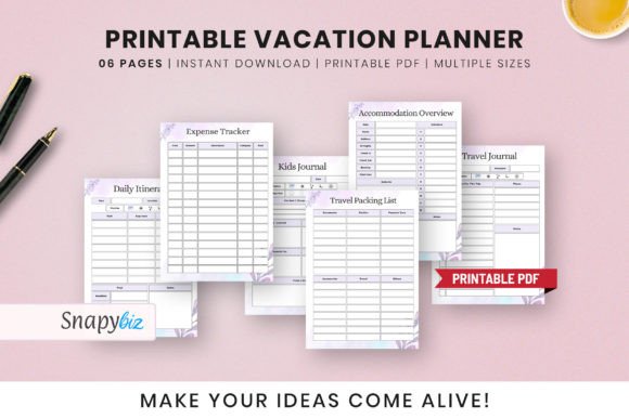 Travel planner - Printable Vacation Planner