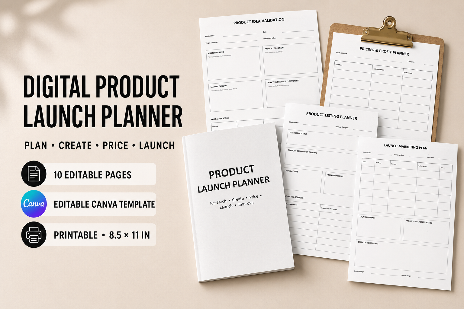 Business planner - Product Launch Planner Printable