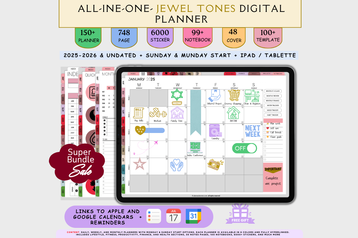 Productivity Planner Daily Weekly Monthly