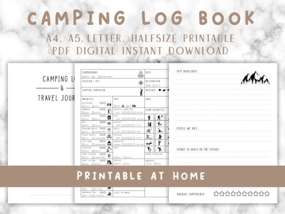 Camping trip planner - RV Camper Campground Road Trip Log Book
