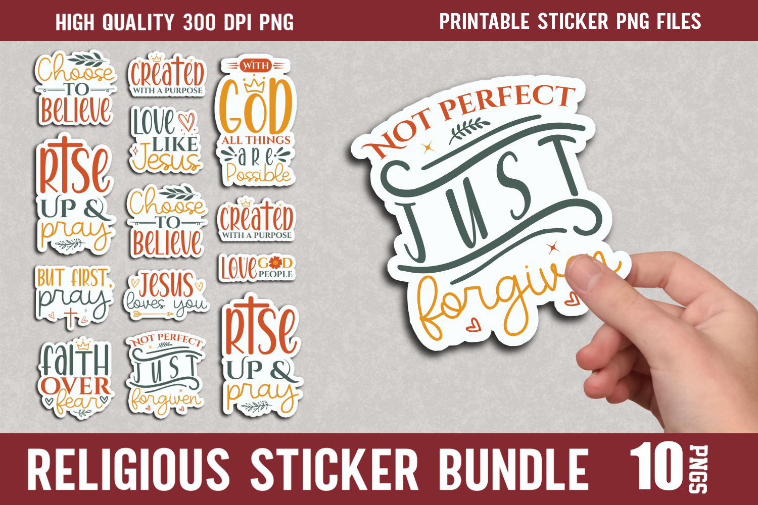 christian planner stickers: A Separate Religious PNG Collection for Journal Decoration original product preview