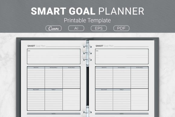 SMART goal planner printable template