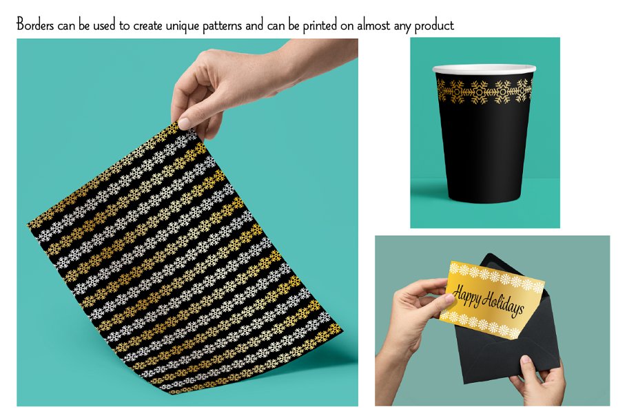winter washi tape: Metallic-Look Snowflake Borders in Three Colorways original product preview