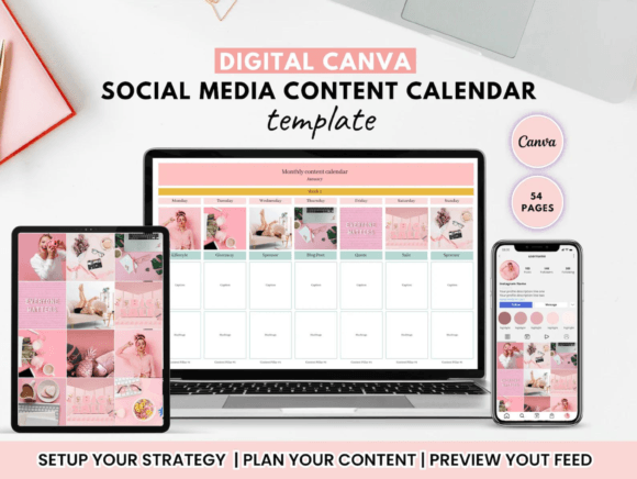 Content planner - Social Media Content Canva Template