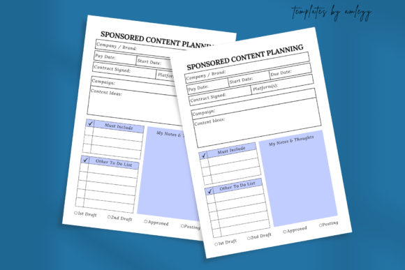Content planner - Sponsored Content Planning Template