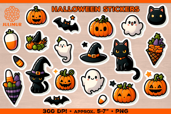 Spooky Halloween Stickers PNG