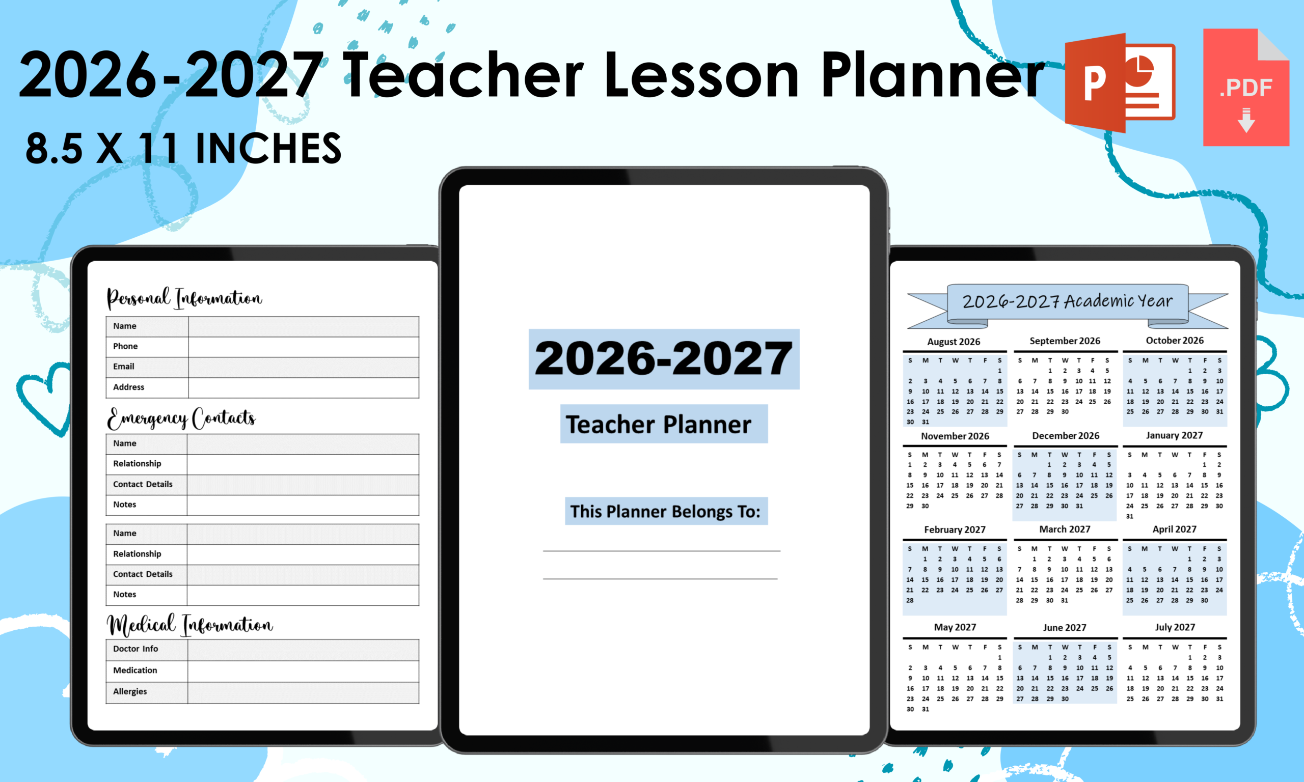 Teacher Lesson Planner 2026-2027