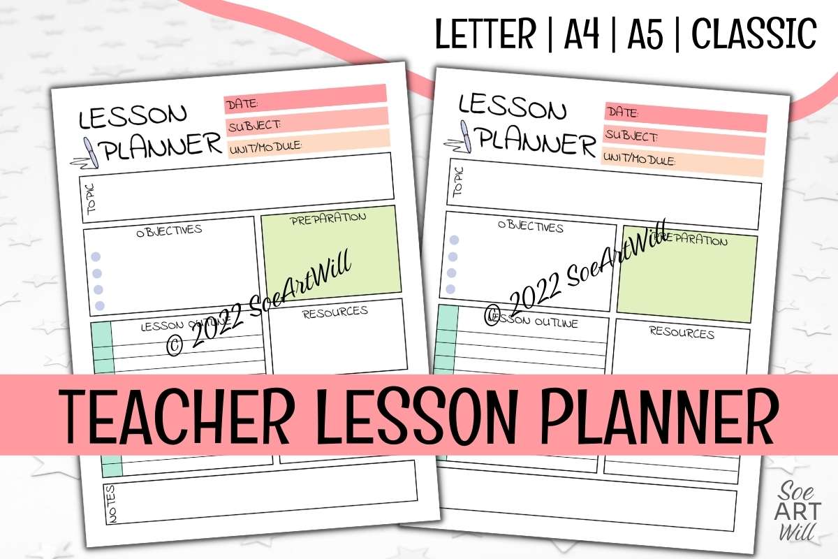 Teacher Lesson Planner Printable