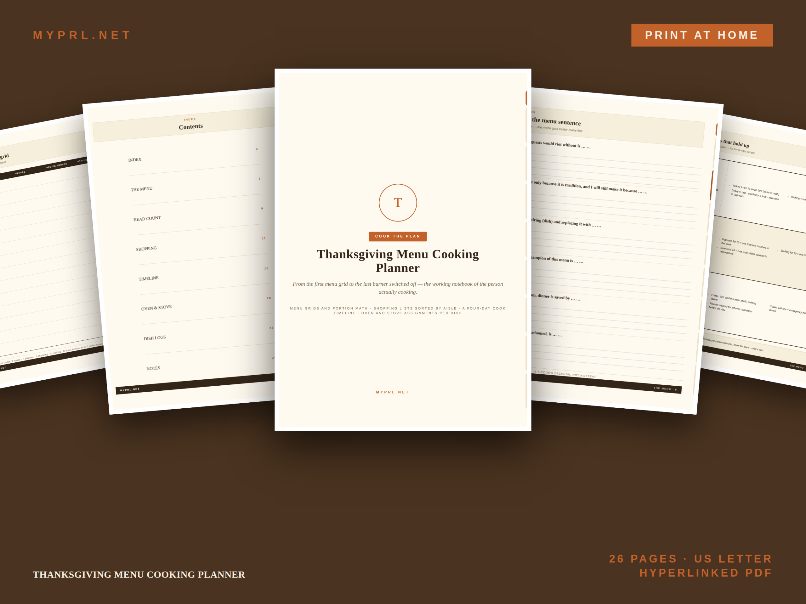 Thanksgiving Planner — Thanksgiving Menu & Cooking Planner product preview