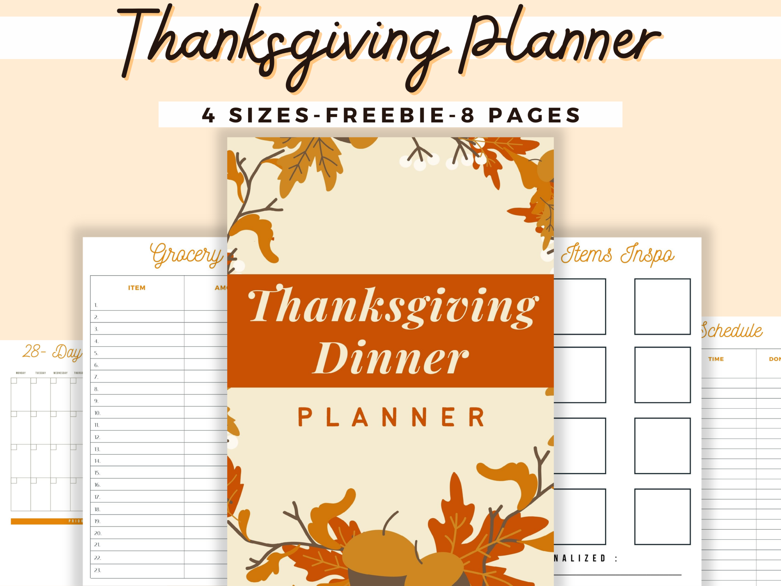 Thanksgiving Planner — Thanksgiving Planner – Thanksgiving Meal product preview