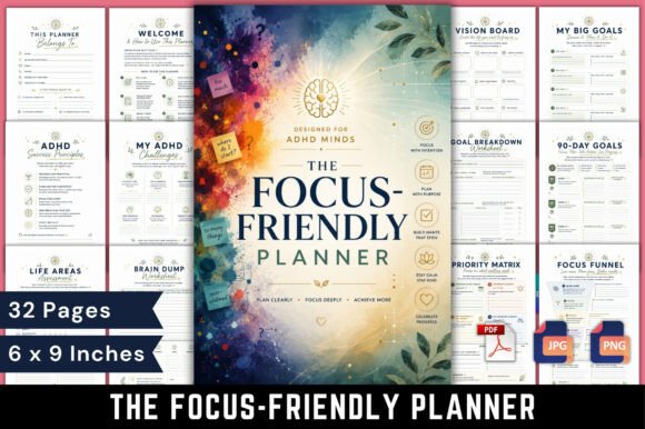 ADHD productivity planner - The Focus-Friendly Planner