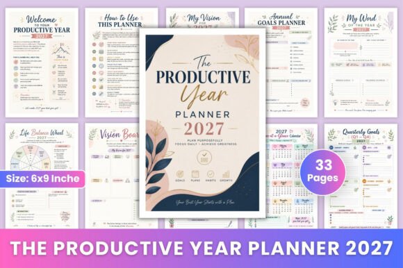 2027 productivity and life planner for goals habits routines and balance