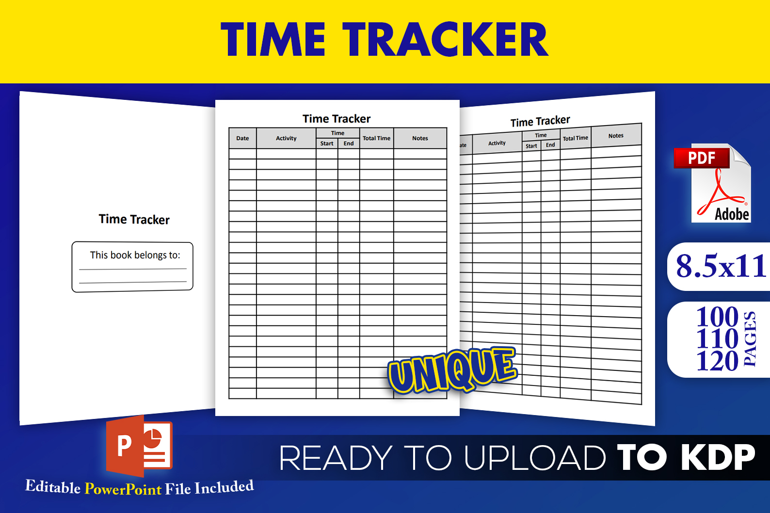 time tracker: PowerPoint Time Log with Three Interior Lengths original product preview
