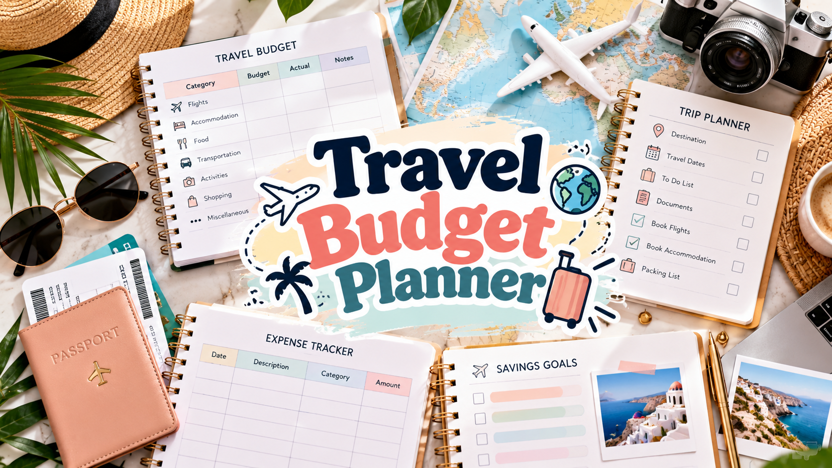 Travel budget planner templates and ideas for vacation expenses and trip planning