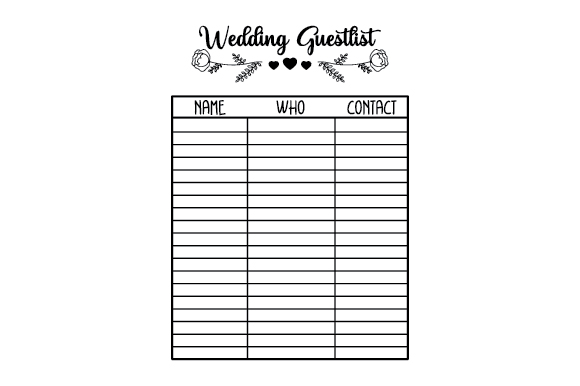 wedding guest list: Vector Guest List for Custom Layouts original product preview