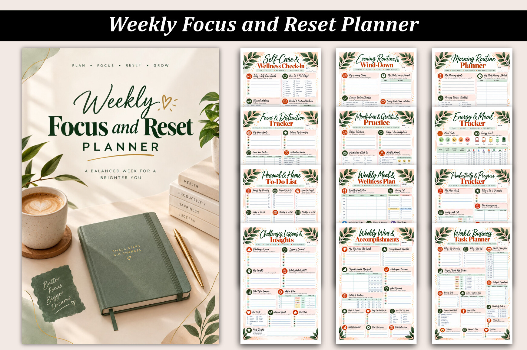 Weekly Focus & Reset Planner
