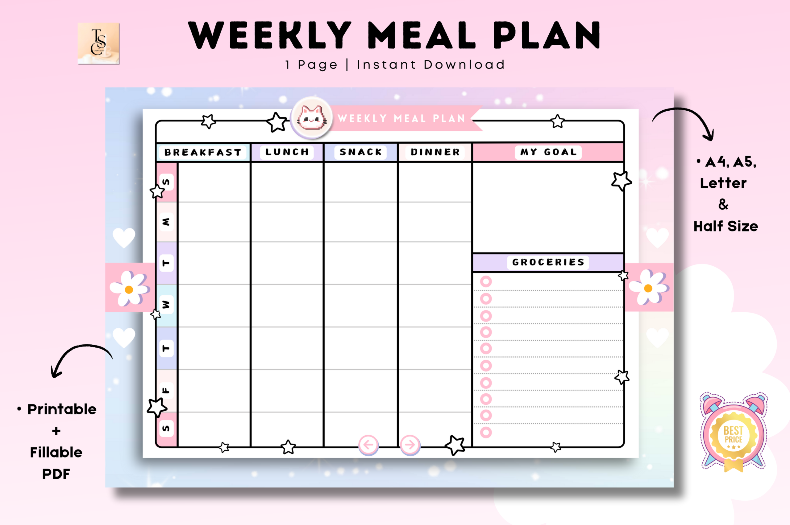 Weekly Meal Planner Printable