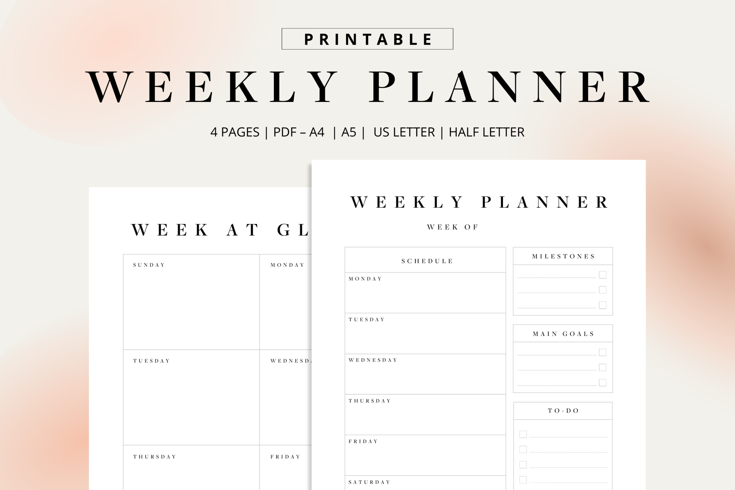 Weekly Planner & Schedule Printable