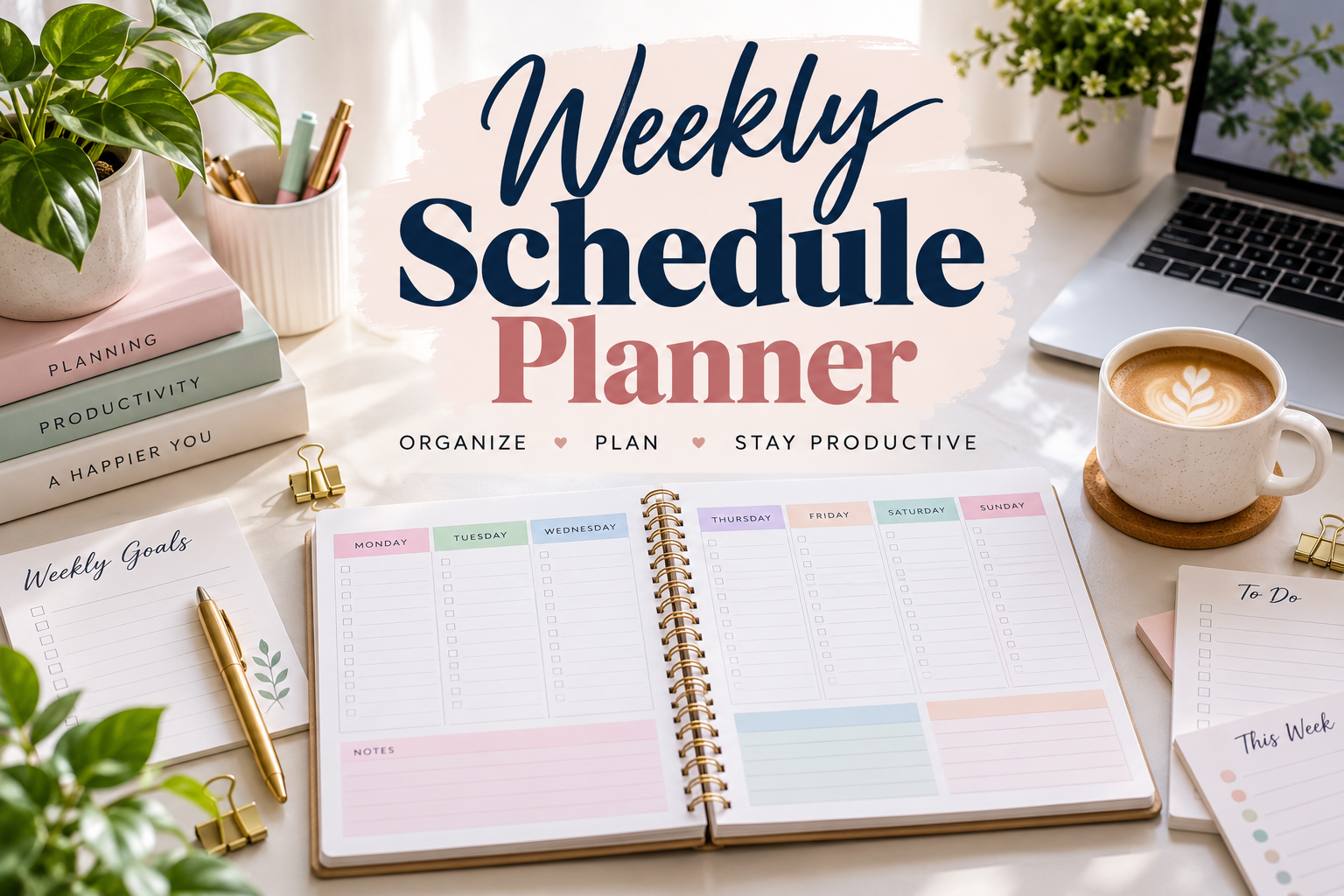 Weekly schedule planner templates for organized weeks