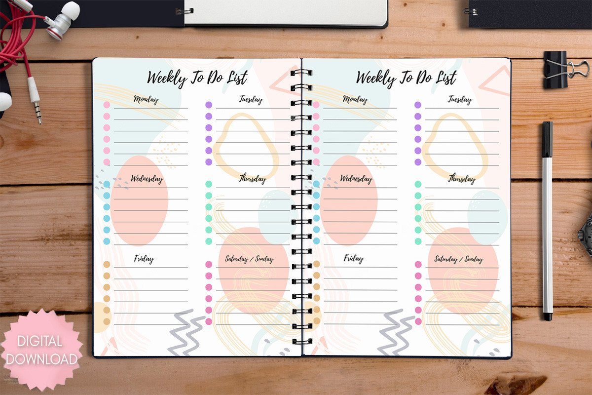 Weekly Task List Template Printable PDF