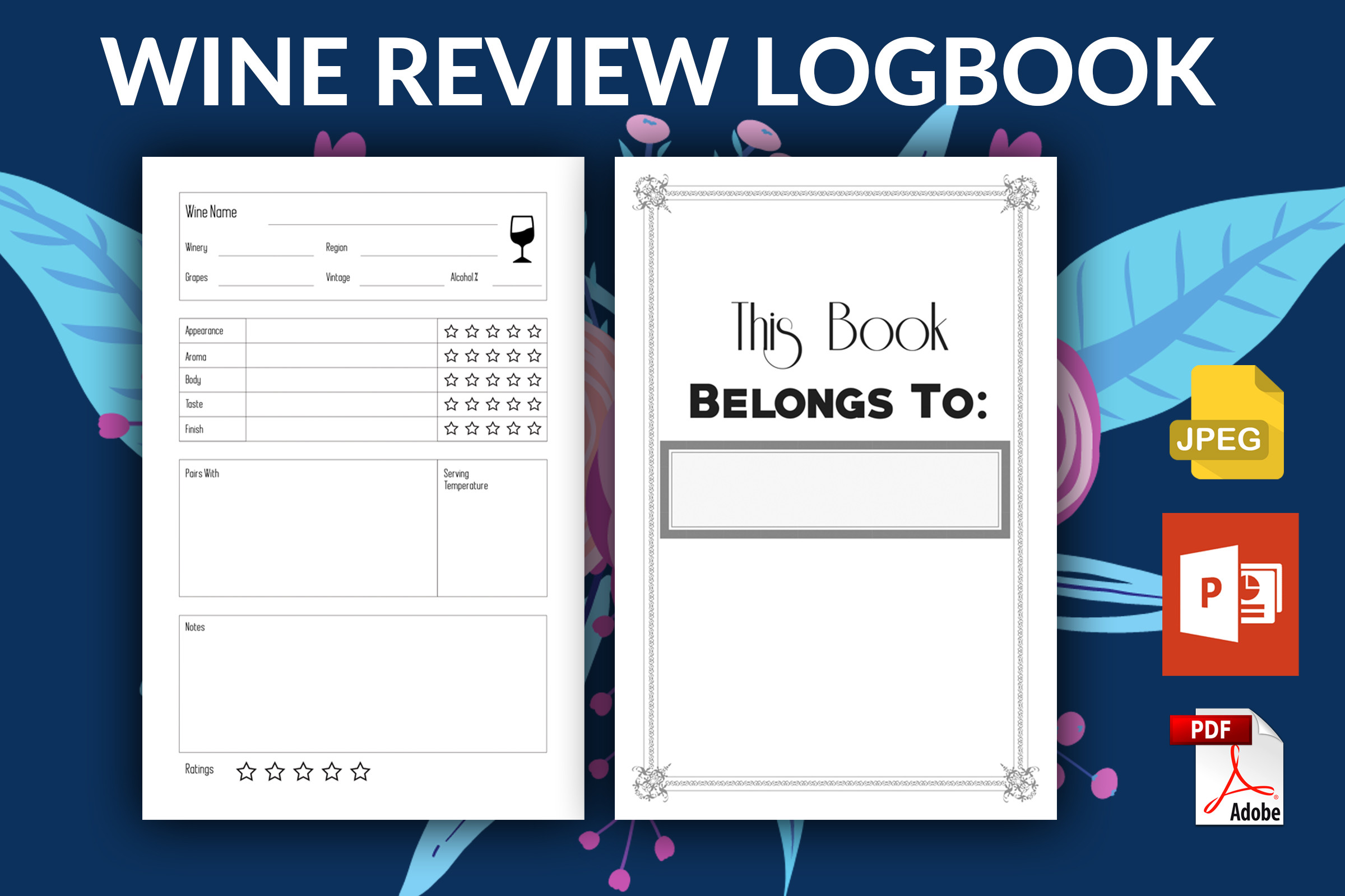 wine tasting journal: No-Bleed Wine Review Journal original product preview