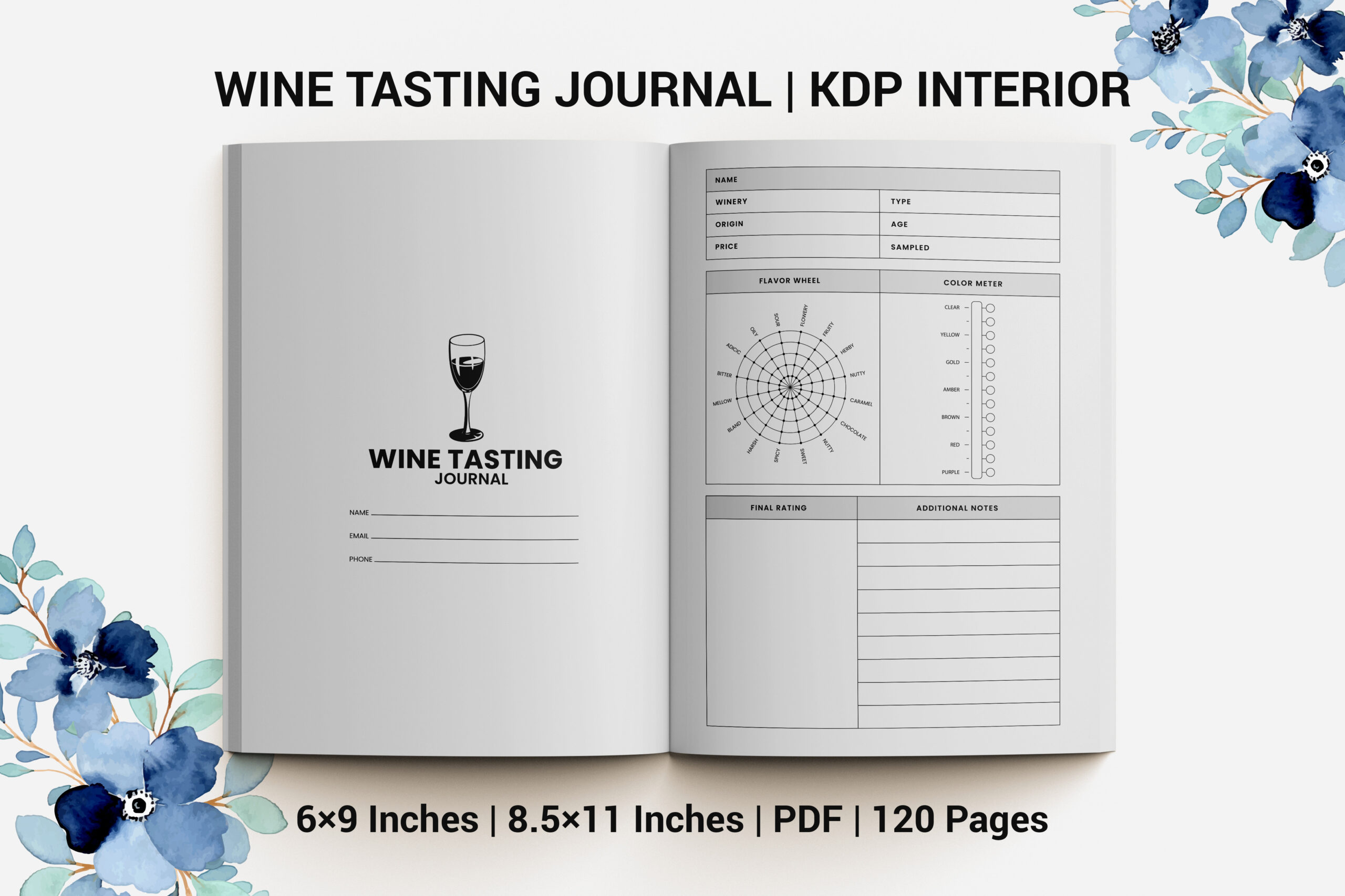 wine tasting journal: Two-Size Journal by H T-Hut original product preview