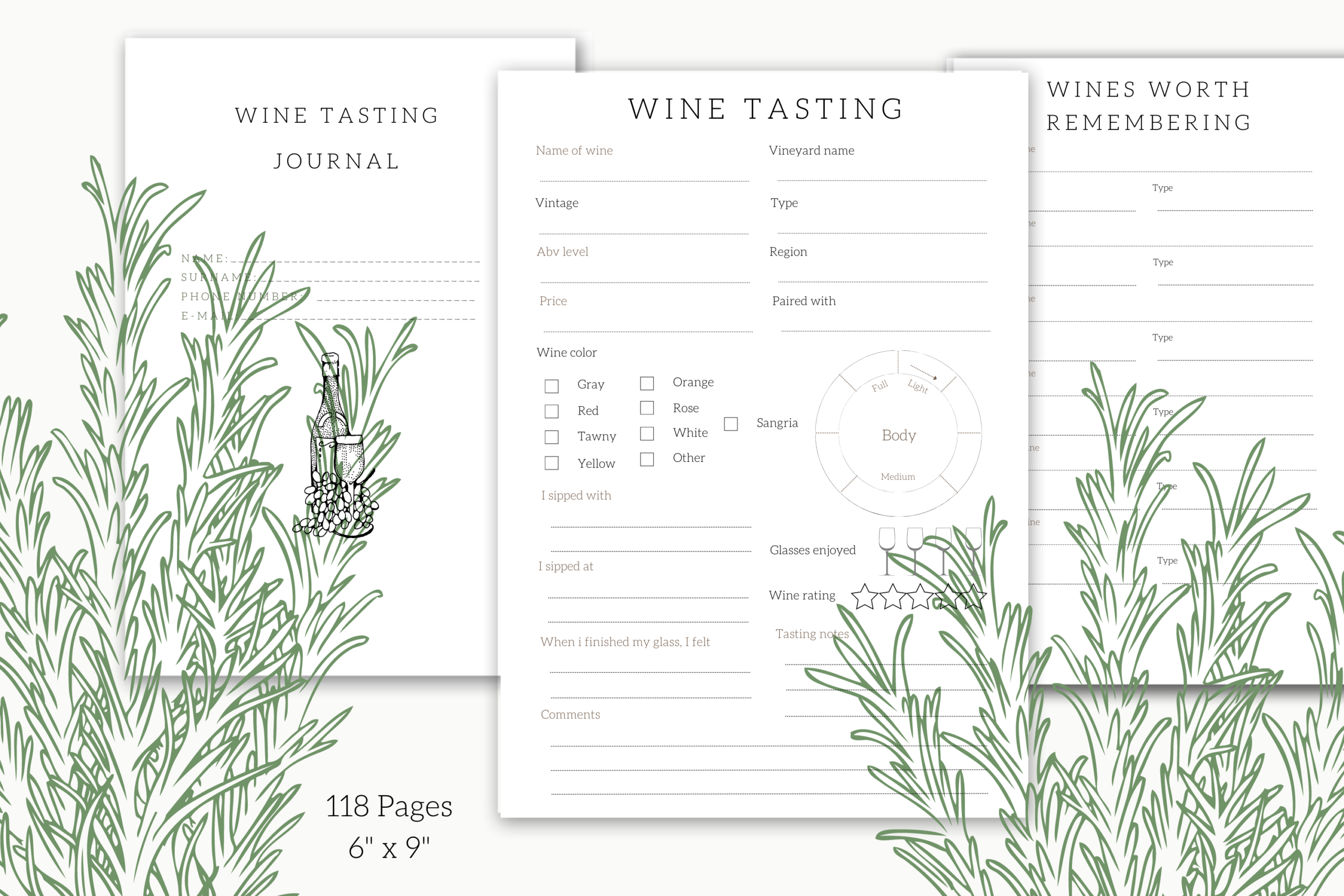 wine tasting journal: 118-Page Wine Notebook and Individual Sheets original product preview