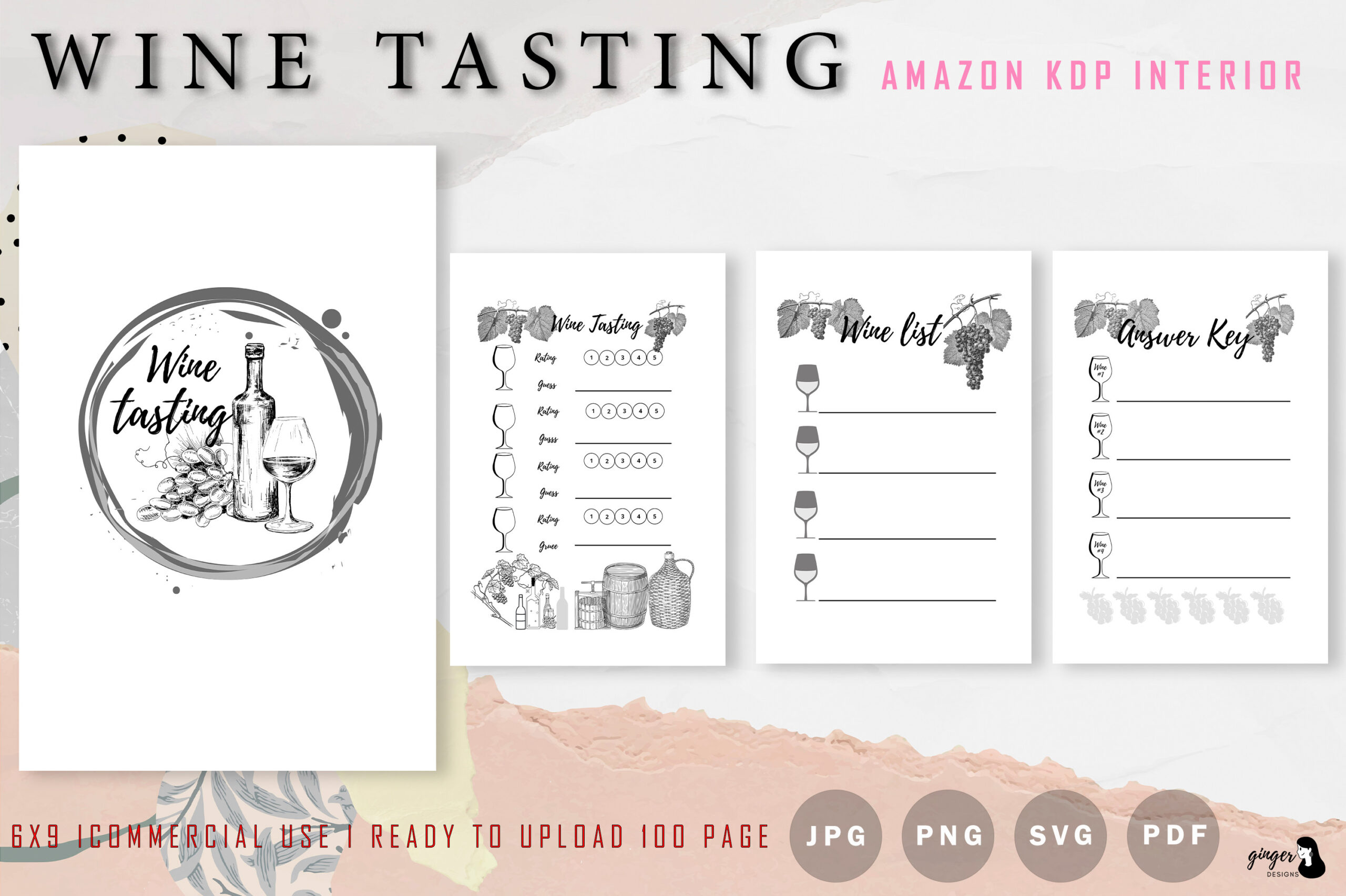 wine tasting journal: 100-Page Wine Tasting Interior original product preview