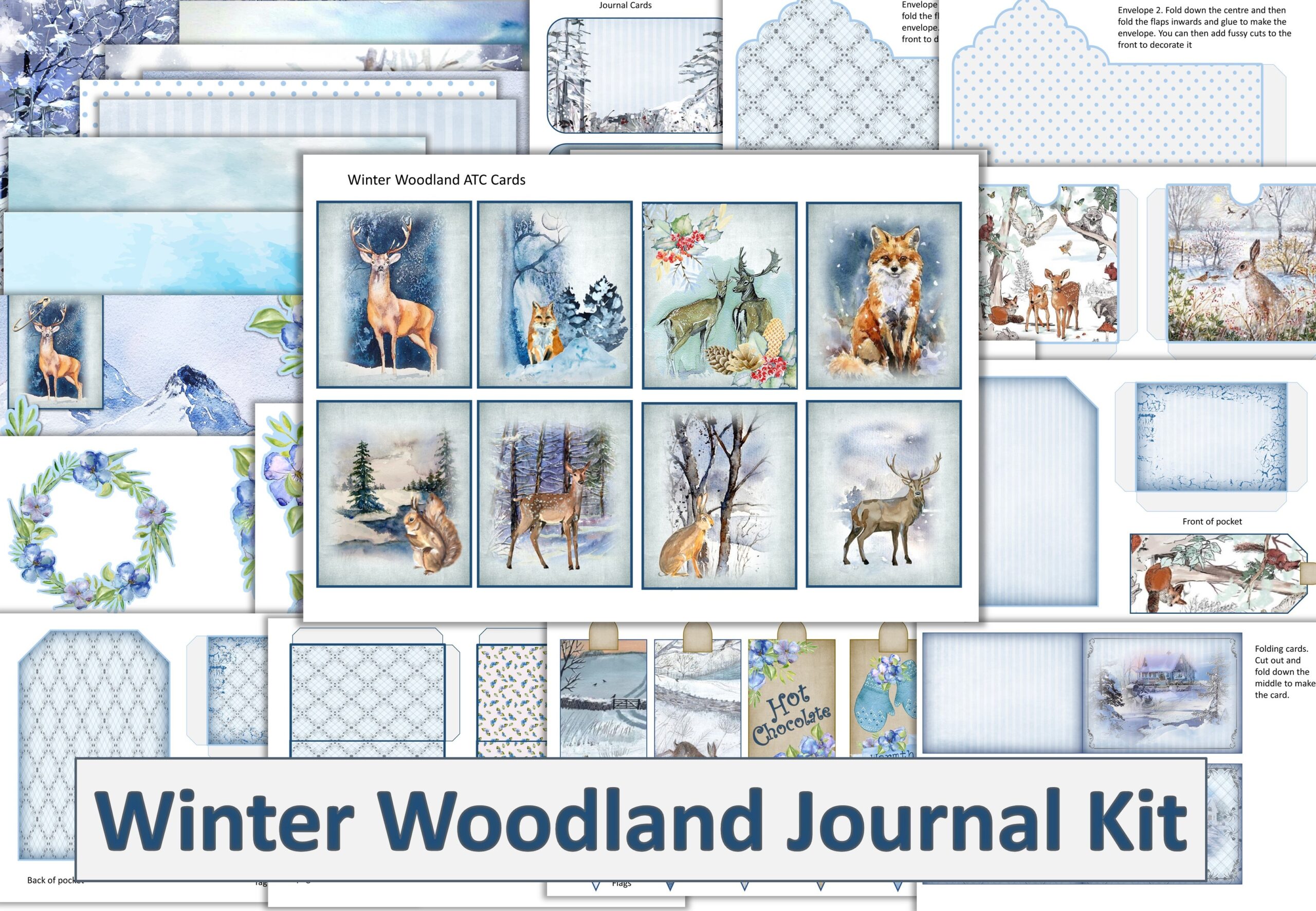 winter journal: Woodland Winter Journal with Pockets and Envelopes original product preview