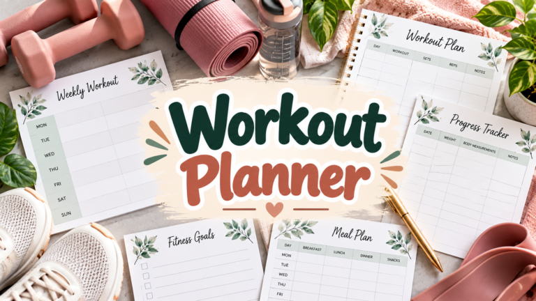 Workout Planner templates to track training and fitness goals