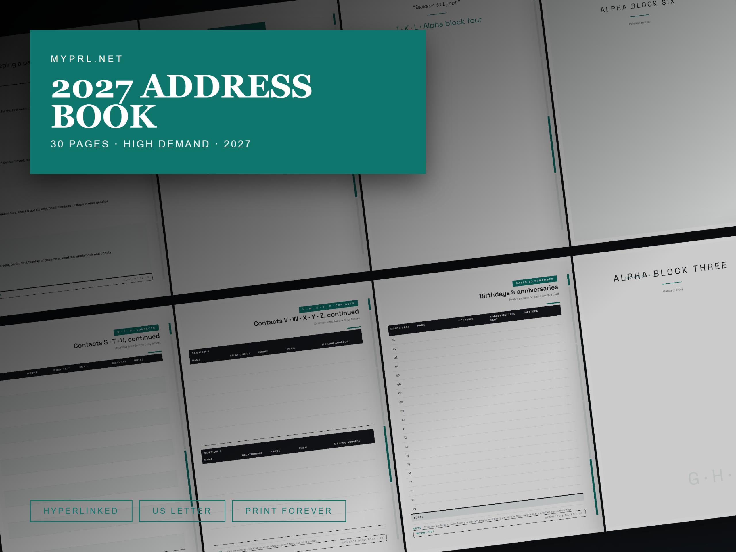 Address Book: A Hyperlinked Household Directory with Services and Dates original product preview