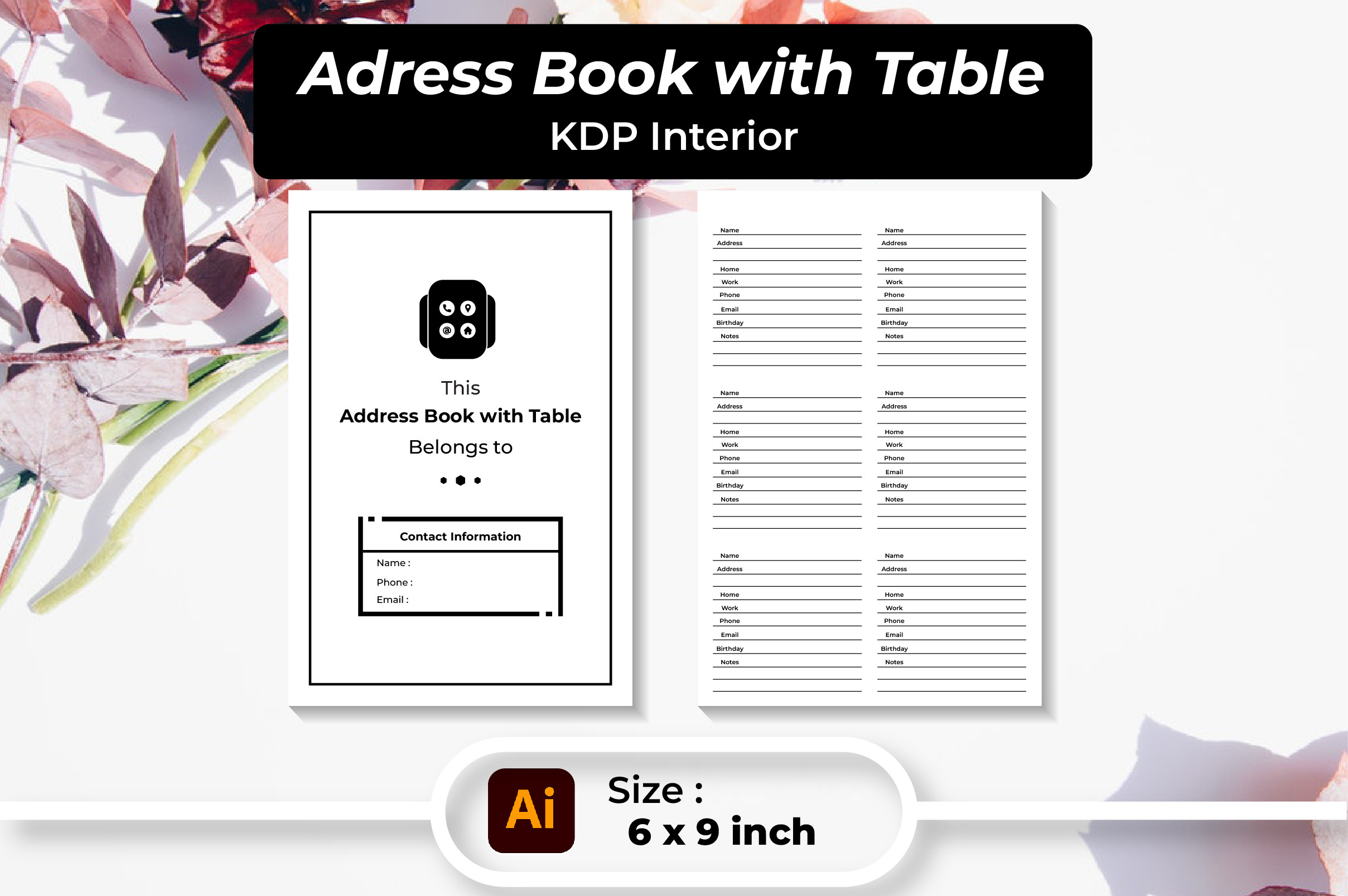 Address Book: Compact Table-Style Contact Pages in Two Book Lengths original product preview