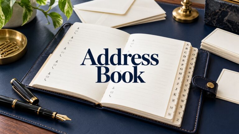 Address Book on a realistic themed planning desk