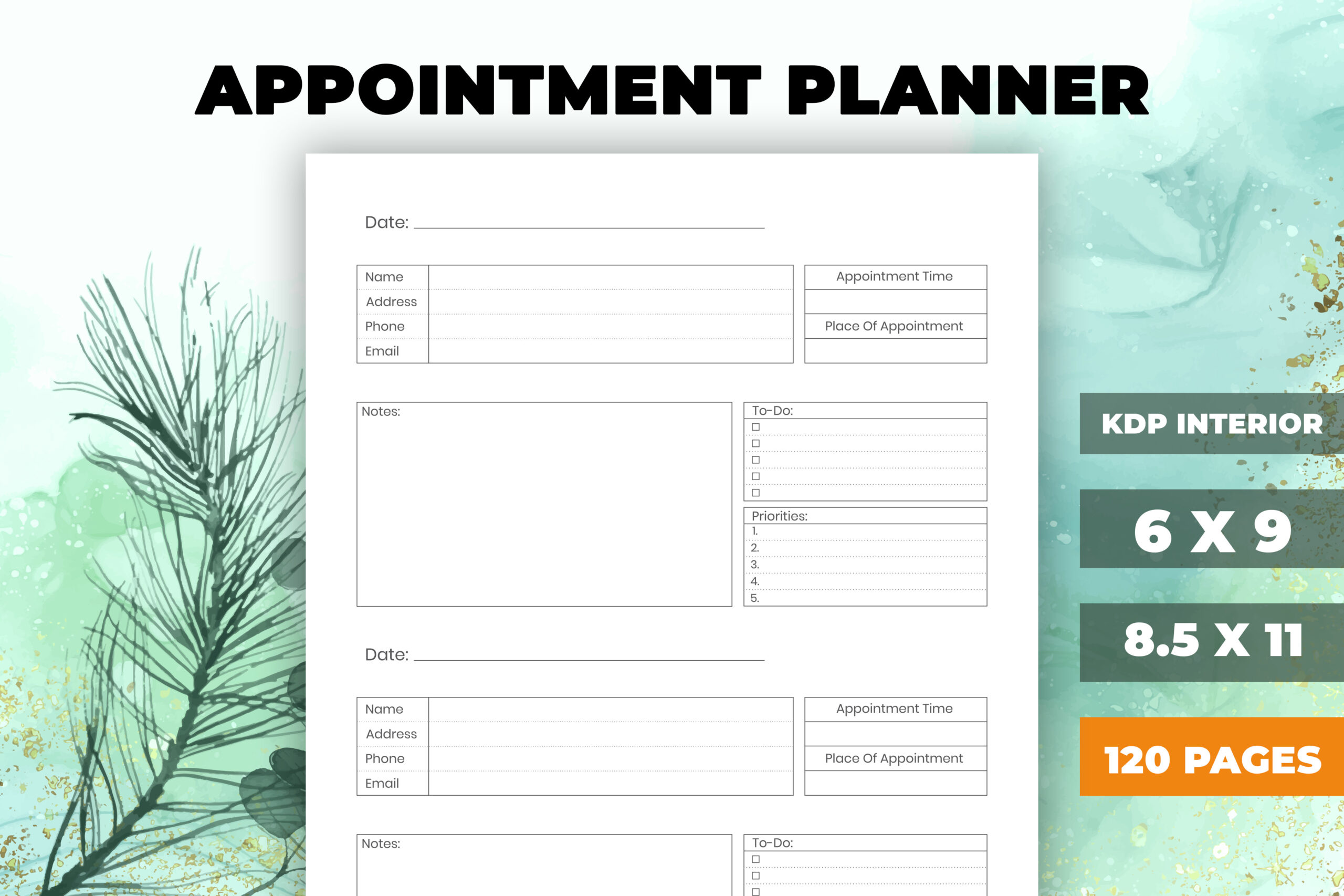 Appointment Planner: Two-Size Appointment Logbook by Vectozone