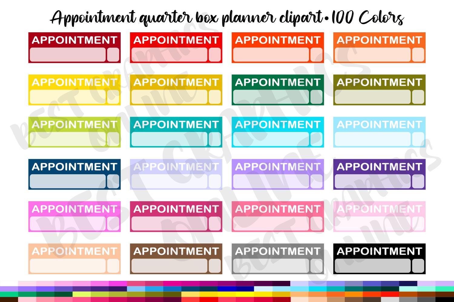 appointment planner stickers: One Hundred Transparent Appointment Boxes for Color Coding original product preview