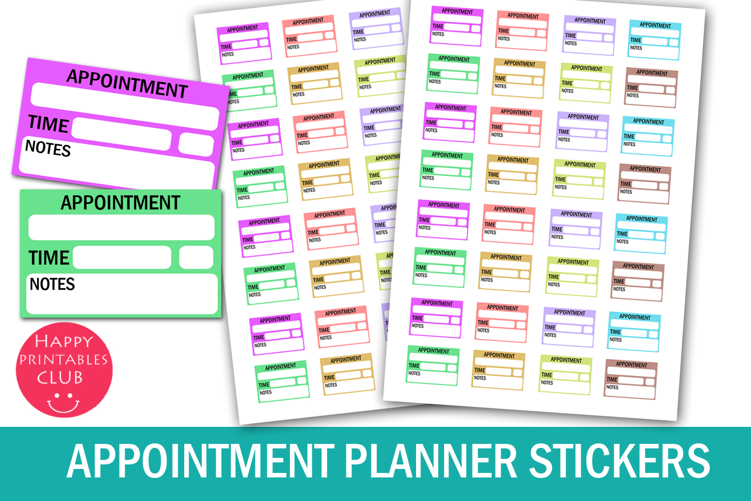 appointment planner stickers: Thirty-Two Large Appointment Stickers on a Letter Sheet original product preview