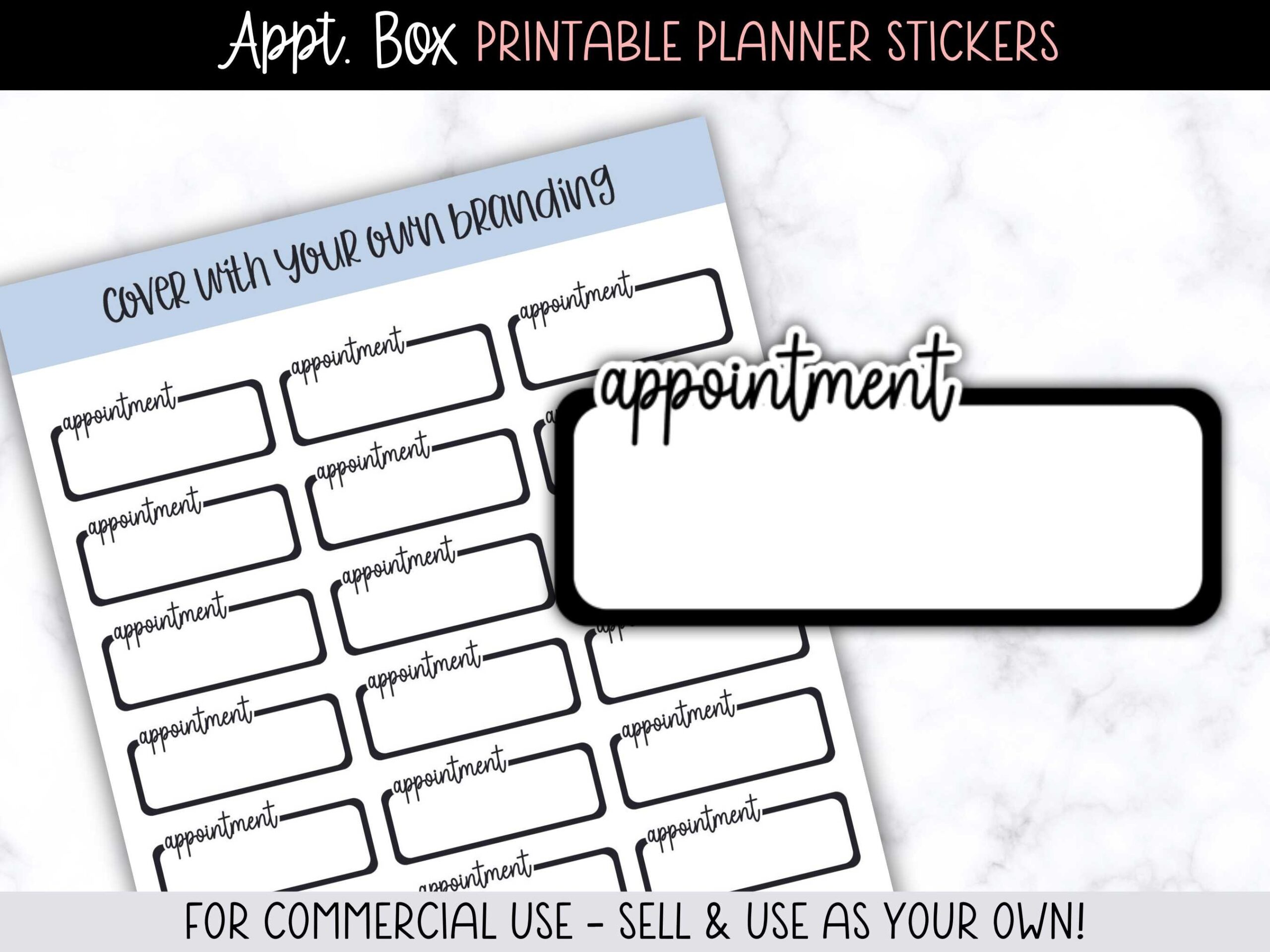 appointment planner stickers: A Compact Appointment Box Sheet with Cutting Files original product preview