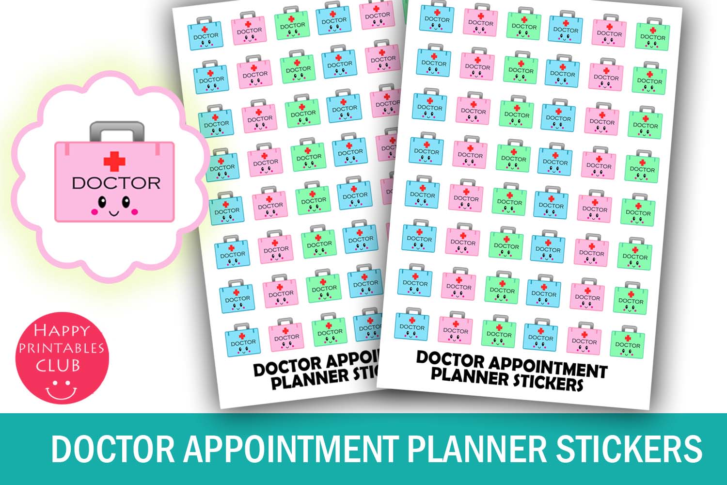 appointment planner stickers: Tiny Doctor Bag Icons for Medical Visit Reminders original product preview