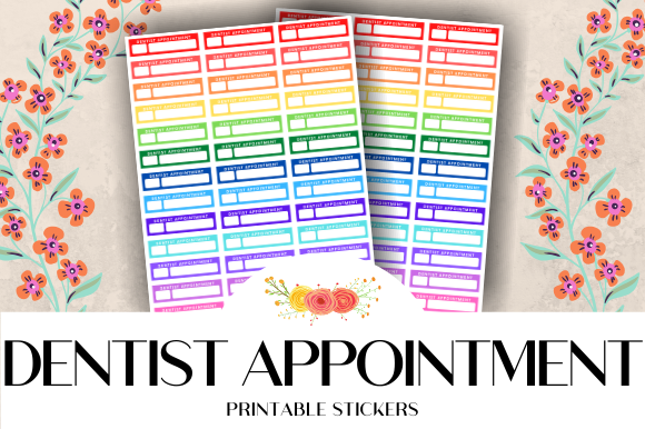 appointment planner stickers: Thirty-Nine Dental Reminders for Letter-Size Printing original product preview